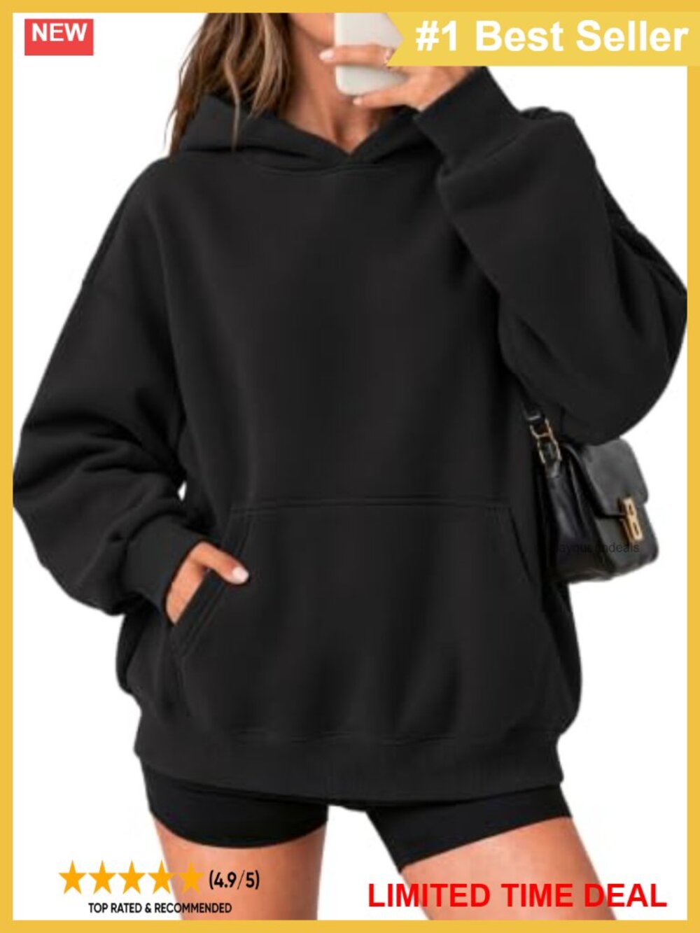 Oversized Fleece Hoodie Sweatshirt Kangaroo Pocket Pullover